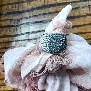 JCM brand Size 8 stainless steel crystal dome ring
